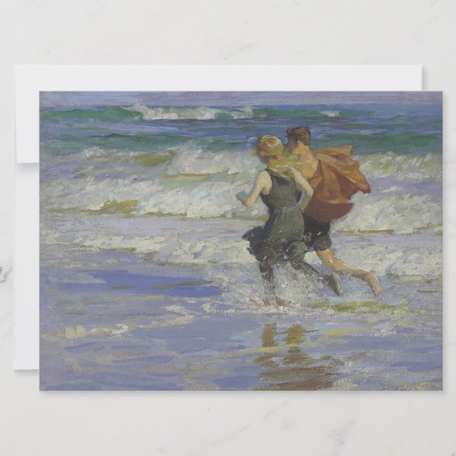 Barn i Beach (av Edward Henry Potthast) Kort (Framsida)