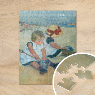 Barn i Beach Mary Cassatt Jigszle Puzzle Pussel