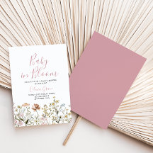 Barn i blom Wildflower baby shower inbjudan