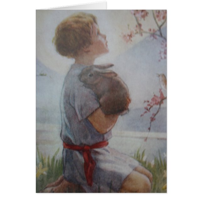 Barn i bönkort hälsningskort (Framsidan)