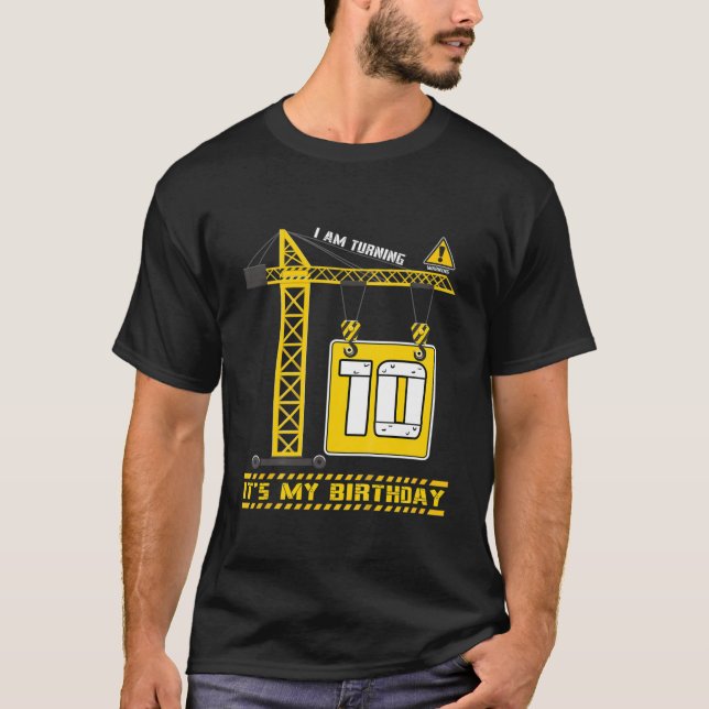 Barn i Boys Construction Lastbil 10th Birthday Ag T Shirt (Framsida)