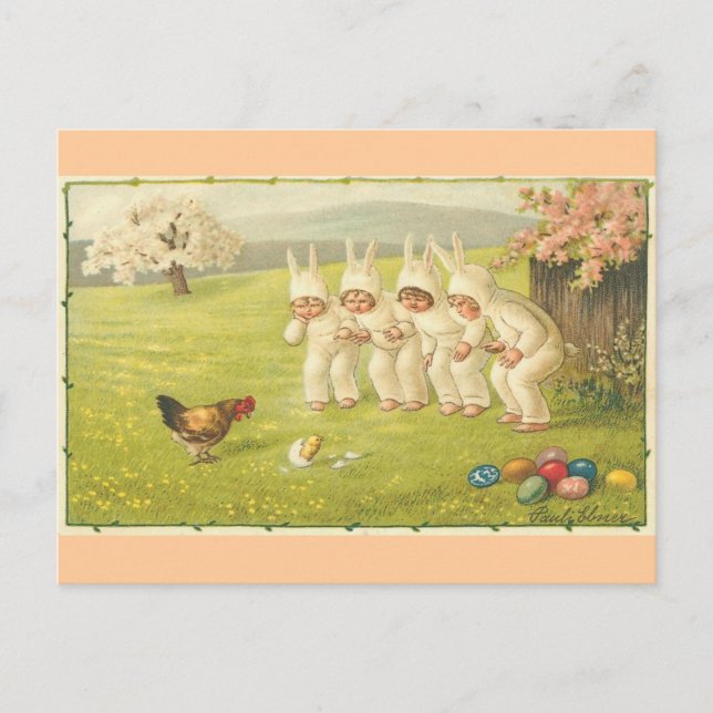 Barn i Bunny Kostym Vykort (Framsida)