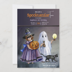 Barn i Costume Halloween Födelsedagsfest Inbjudningar