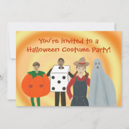 Barn i Costumes Halloween fest-inbjudan Inbjudningar