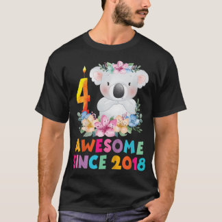 Barn i Cute Koala har 4 års födelsedagsutrustning  T Shirt