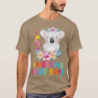 Barn i Cute Koala har 5 års födelsedagsutrustning T Shirt