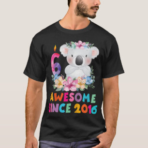 Barn i Cute Koala har 6 års födelsedagsutrustning T Shirt