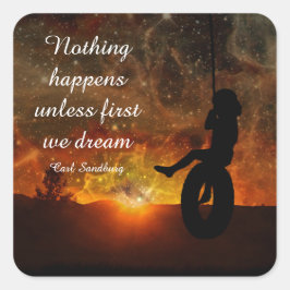 Barn i Däck Fyrkantigt Klistermärke