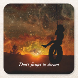 Barn i Däck Papper Underlägg Kvadrat