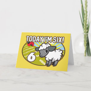 Barn i dag är jag sex! Cute Lamb Kort