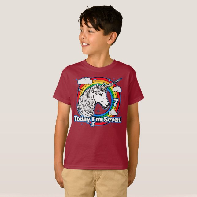 Barn i dag är jag sju i dag. t shirt (Hel framsida)