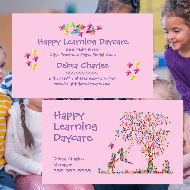 Barn i daghem visitkort (Daycare Children Nature Business Card)
