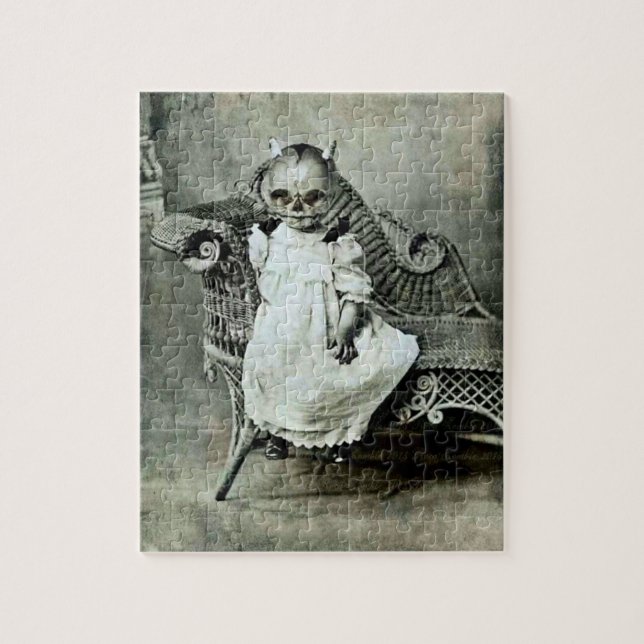 Barn i den Halloween dräkten Pussel (Vertikal)