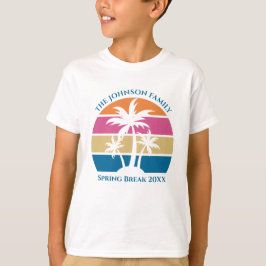 Barn i den tropiska Anpassningsbarna Träd Beach Re T Shirt