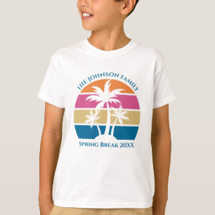 Barn i den tropiska Anpassningsbarna Träd Beach Re T Shirt