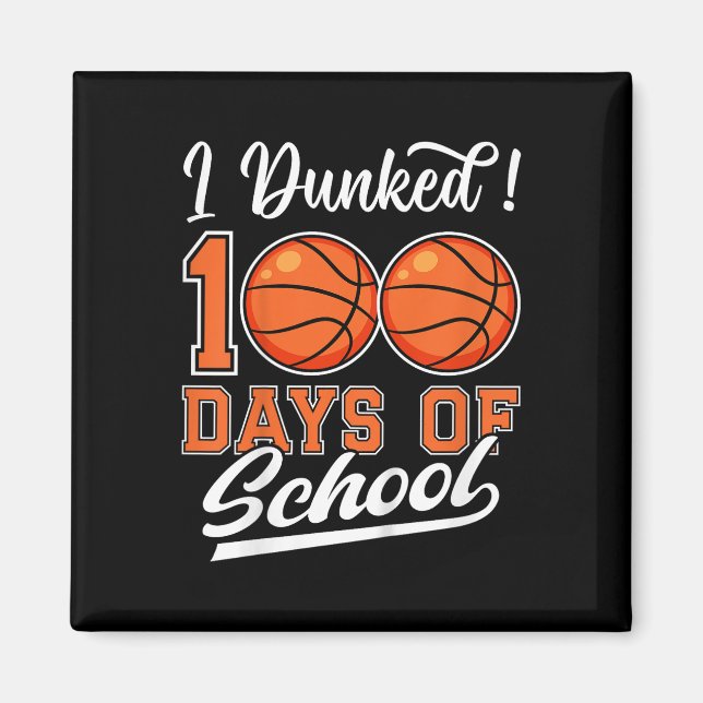 Barn i Dunkade 100 dagar med skolbasket 100:e Magnet (Framsidan)