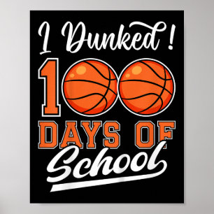 Barn i Dunkade 100 dagar med skolbasket 100:e Poster