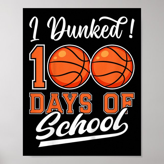 Barn i Dunkade 100 dagar med skolbasket 100:e Poster (Framsidan)