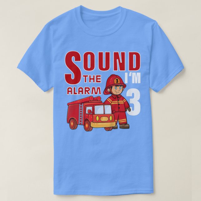 Barn i eldstrid 3:e födelsedagen Barn Fire Lastbil T Shirt (Design framsida)