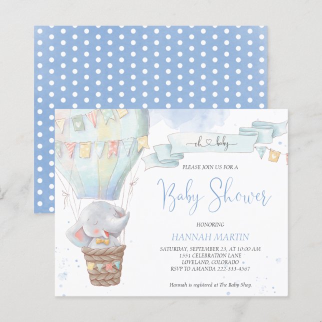 Barn i elefantbudgeten - inbjudan till barnvakt (Fram/baksida)