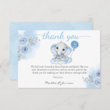 Barn i Elephant Watercolor Blommigt Shower