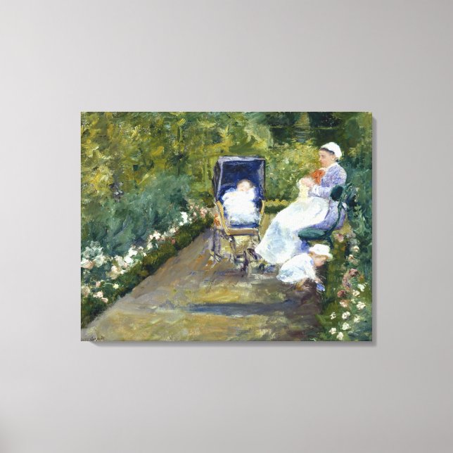 Barn i en Garden (The Nurse) Mary Cassatt Canvastryck (Framsida)