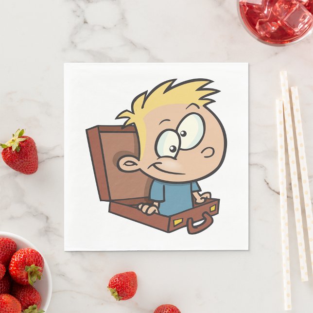 Barn i en resväska Pappra blöjor Pappersservett (Skapare uppladdad)