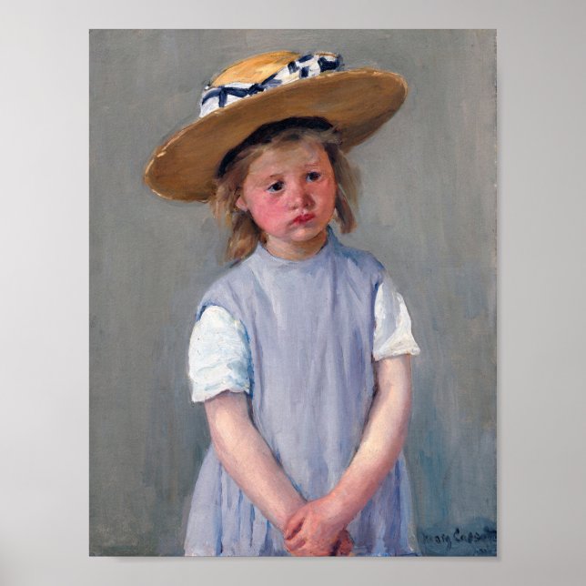 Barn i en straw Hat, Mary Cassatt Poster (Framsidan)