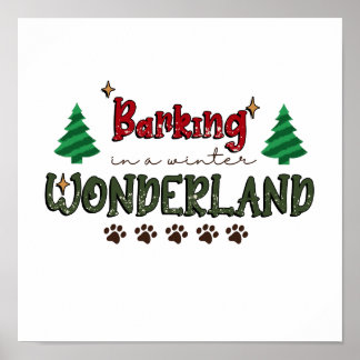 Barn i ett vinterunderland - Hund jul Poster