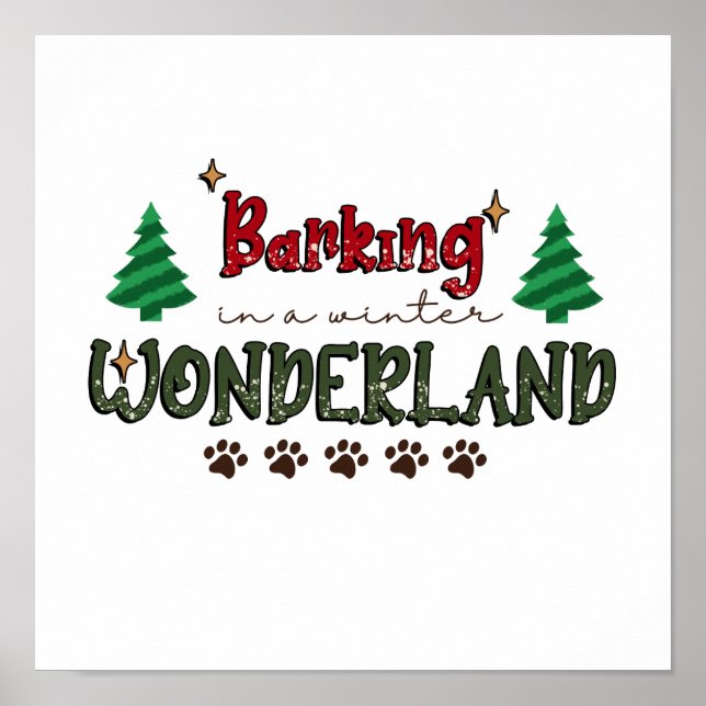 Barn i ett vinterunderland - Hund jul Poster (Framsidan)