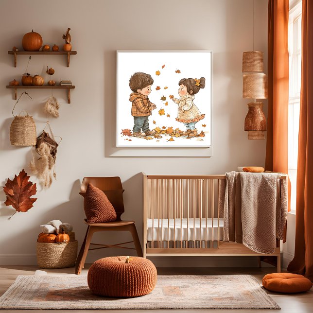 Barn i Fall Canvastryck (Skapare uppladdad)