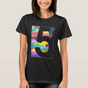 Barn i färg nummer 5 Fem femte födelsedagskorgen G T Shirt