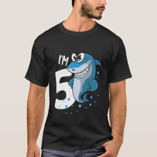Barn i fem år gammal haj 5:e födelsedagen t shirt