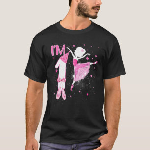 Barn i första födelsedagen Ballerina Girl Ballet D T Shirt