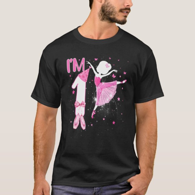 Barn i första födelsedagen Ballerina Girl Ballet D T Shirt (Framsida)