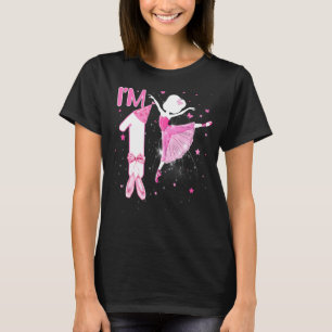 Barn i första födelsedagen Ballerina Girl Ballet D T Shirt