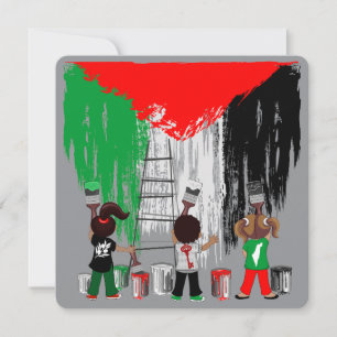 Barn i Gaza Painting Palestina Flagga