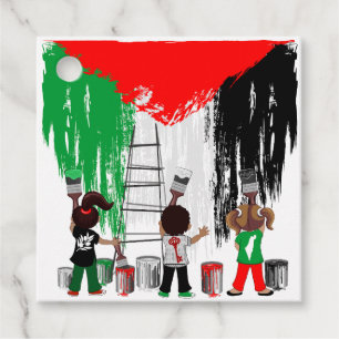 Barn i Gaza Painting Palestina Flagga Gåvor Etiketter