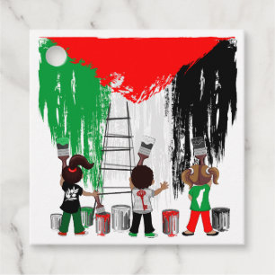 Barn i Gaza Painting Palestina Flagga Gåvor Etiketter