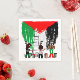 Barn i Gaza Painting Palestina Flagga Pappersservett