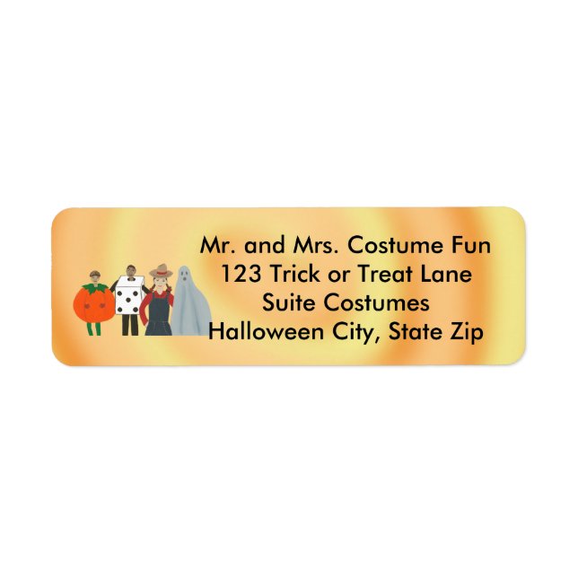 Barn i Halloween Costumes Adressetiketter Returadress Etikett (Framsidan)
