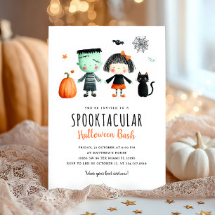 Barn i Halloween fest Cute Children Inbjudningar