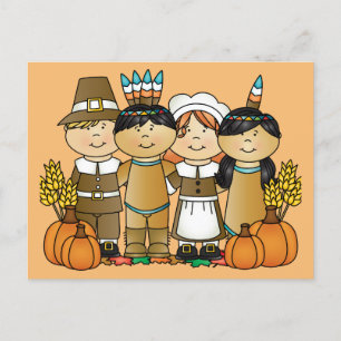 Barn i happy thanksgiving helg vykort