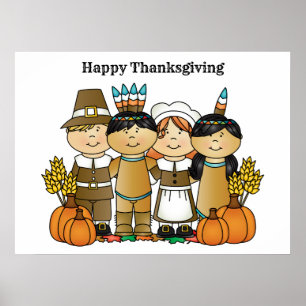 Barn i Happy thanksgiving Poster