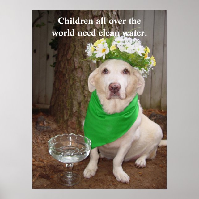 Barn i hela världen behöver ren vatten. poster (Framsidan)