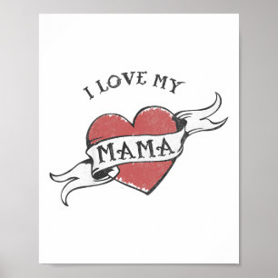 Barn i Kärlek min Mamma-hjärtrytm Mors dag _1 Poster