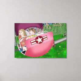 Barn i karnival Whimsical Art Canvastryck