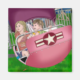 Barn i karnival Whimsical Art Magnet