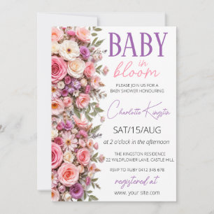 Barn i knopp inbjudan, Vildblommor Baby Shower  Inbjudningar