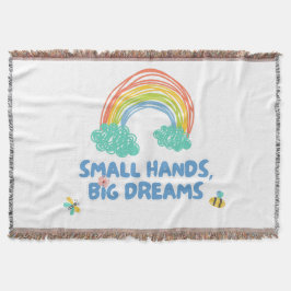 Barn i lycklig dag Small Händer, stora drömmar Filt